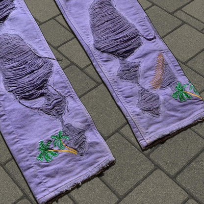 SS18 Vlone Purple Palm Tree Denim