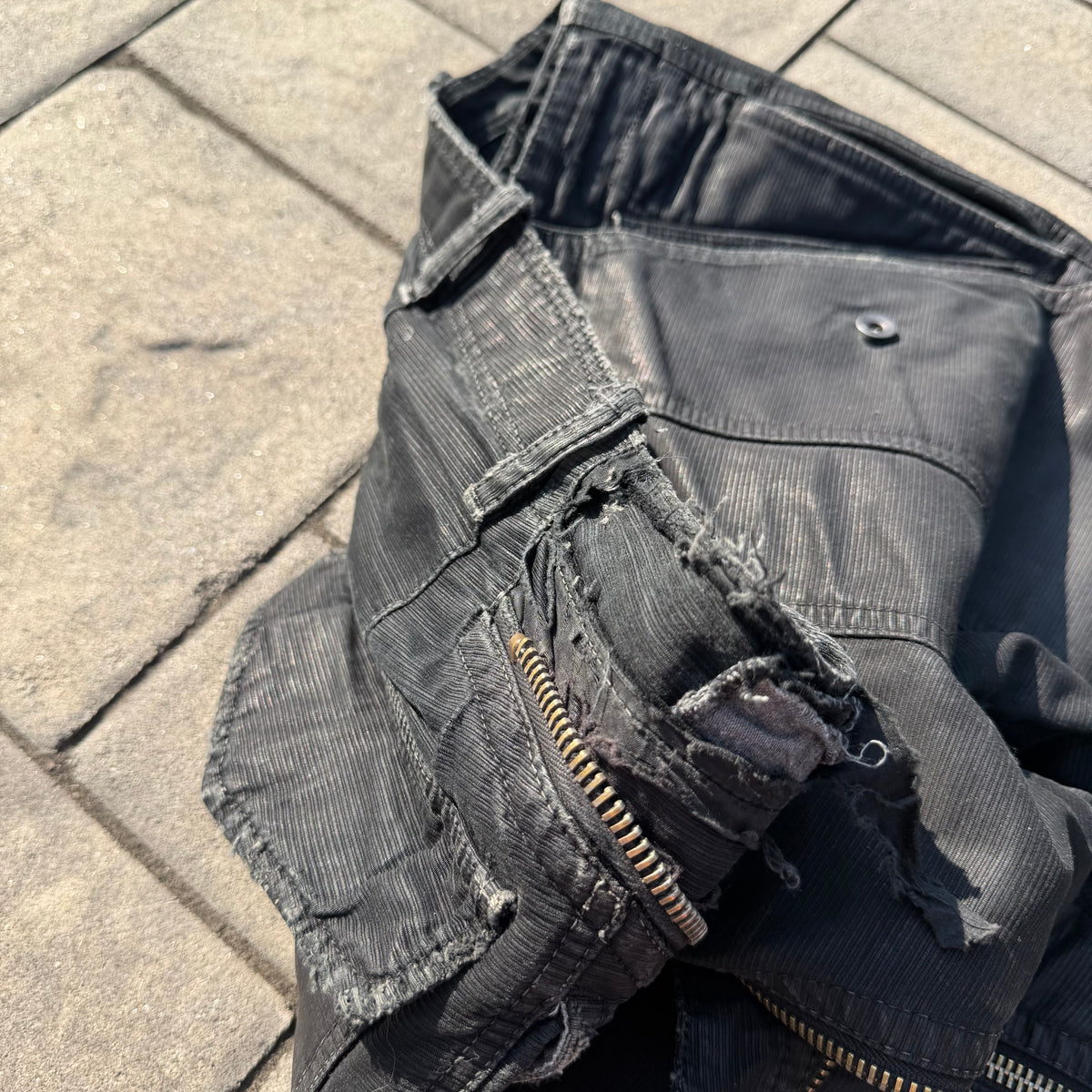FW07 Rick Owens Corduroy Waxed Double Layer Aircut Denim