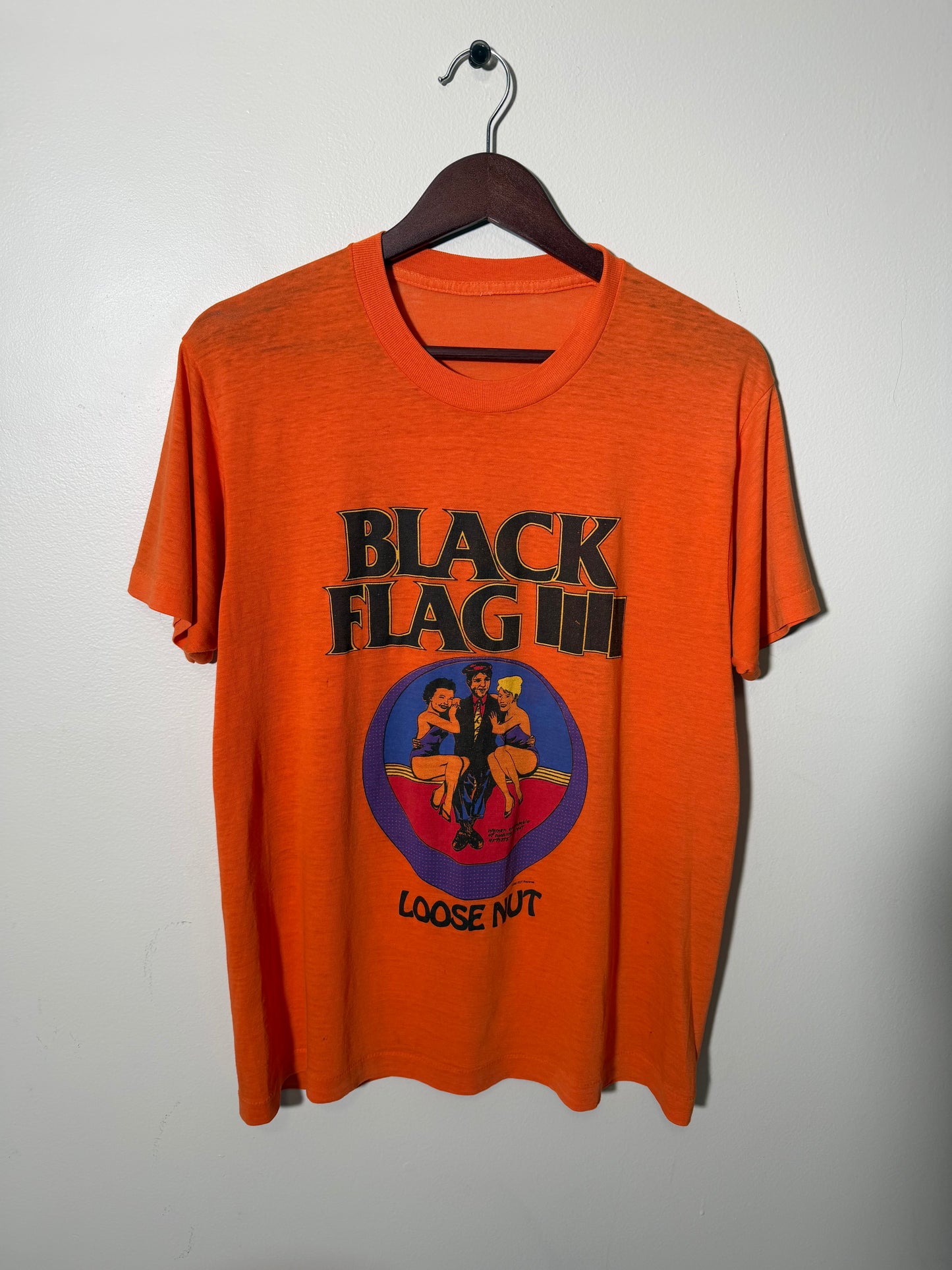 1985 Black Flag Orange Loose Nut Tee
