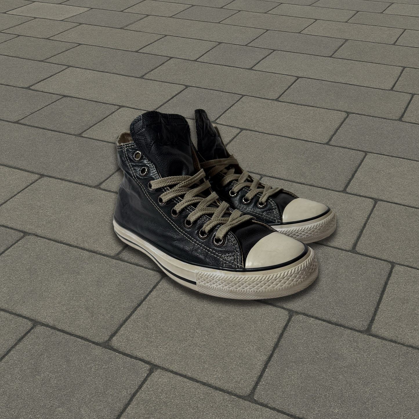 Chrome Hearts Black Leather Star Patch Converse