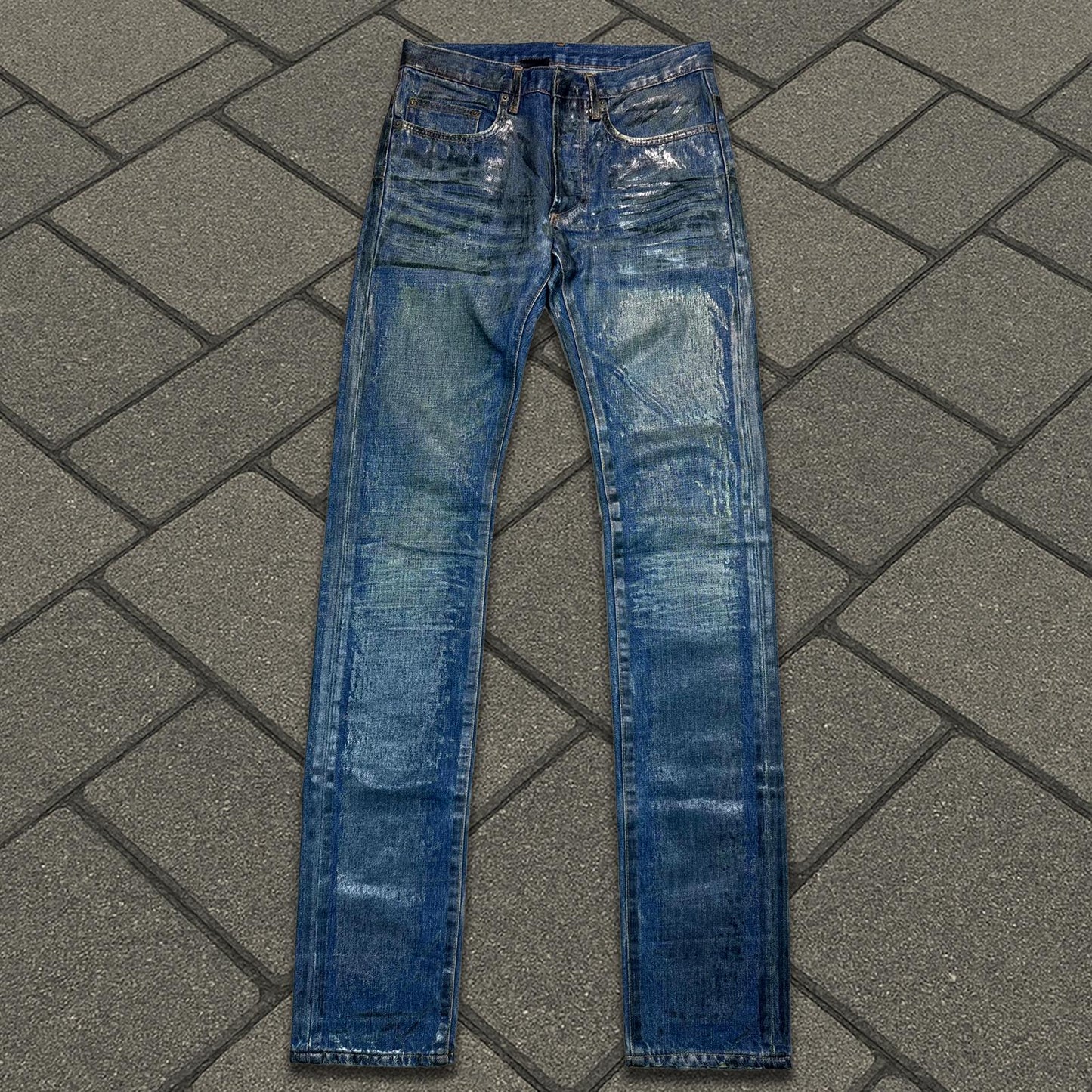 AW05 Dior Homme Green Wax Luster Denim