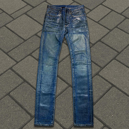 AW05 Dior Homme Green Wax Luster Denim