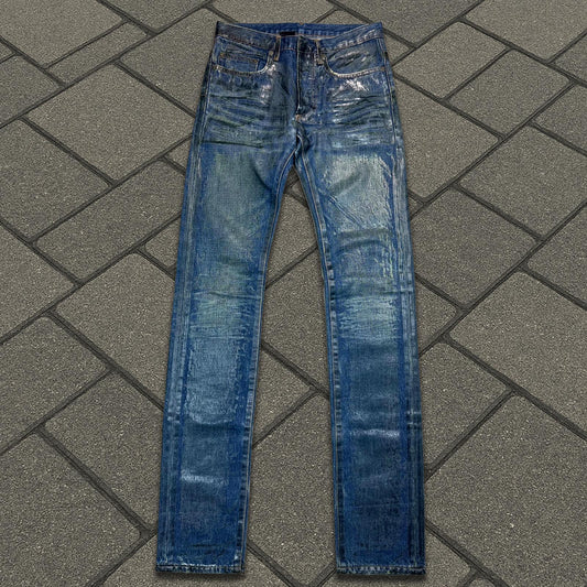 AW05 Dior Homme Green Wax Luster Denim