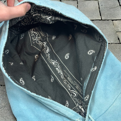 AW04 Raf Simons “Waves” Teal Reverse Paisley Hoodie