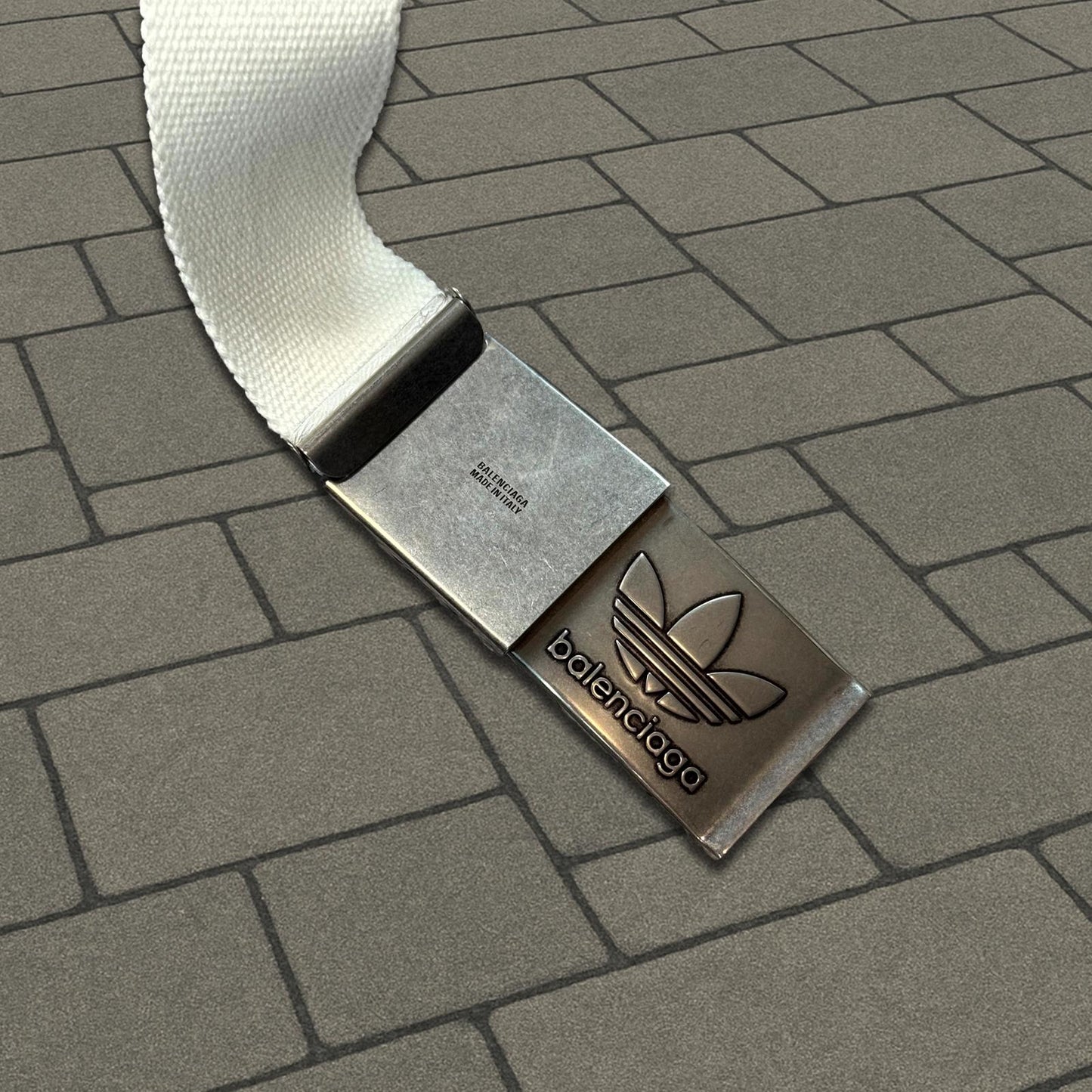 Balenciaga Adidas White Trefoil Belt