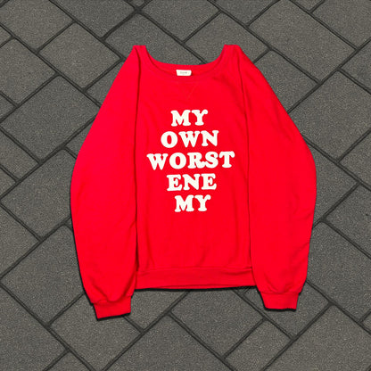 SS20 Celine Red My Own Worst Enemy Crewneck