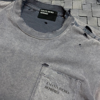 Enfants Riches Déprimés Thrashed Sunfaded Pocket Logo Tee