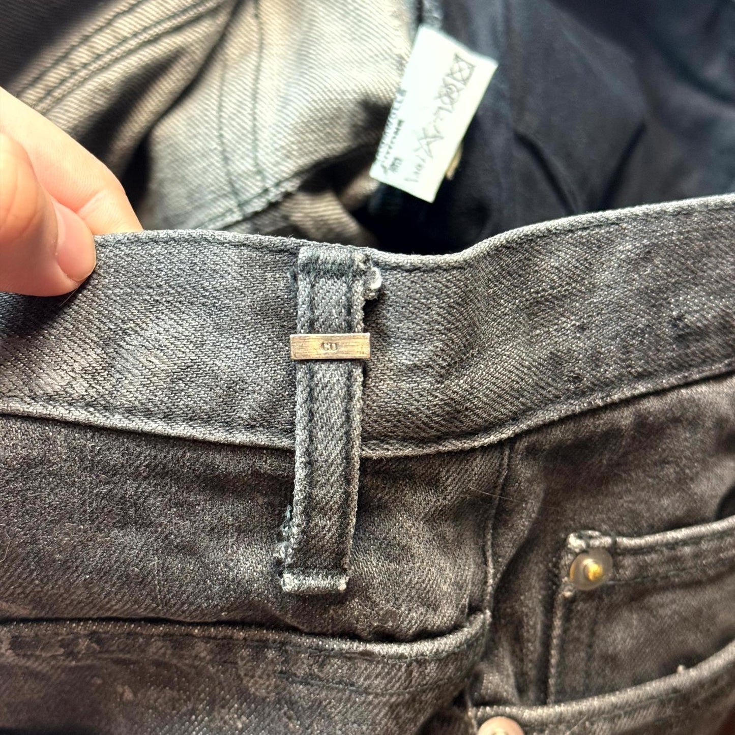 AW05 Dior Homme Black Waxed Luster Denim