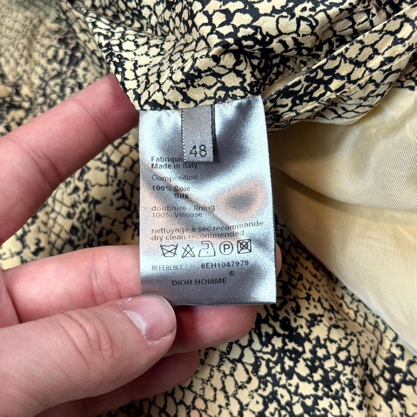 SS06 Dior Homme Python Print Silk Bomber Jacket