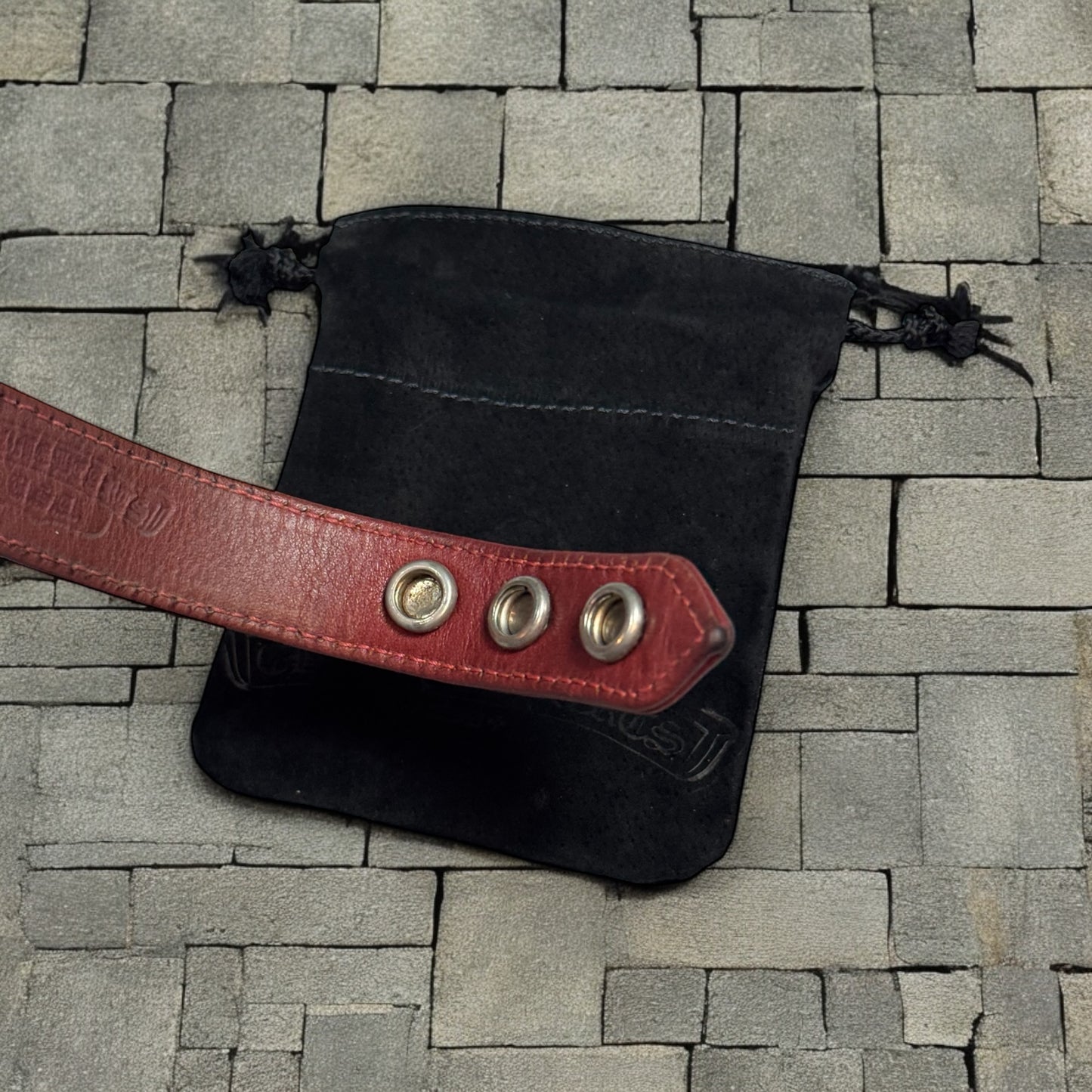 Chrome Hearts Red Heart 3 Snap Bracelet