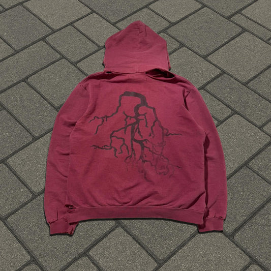 AW02 Raf Simons Red Virginia Creeper Roots Hoodie