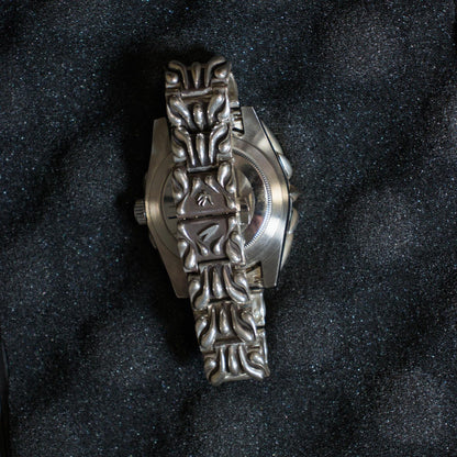 Alabaster Industries Black Spiderweb Silver Watch
