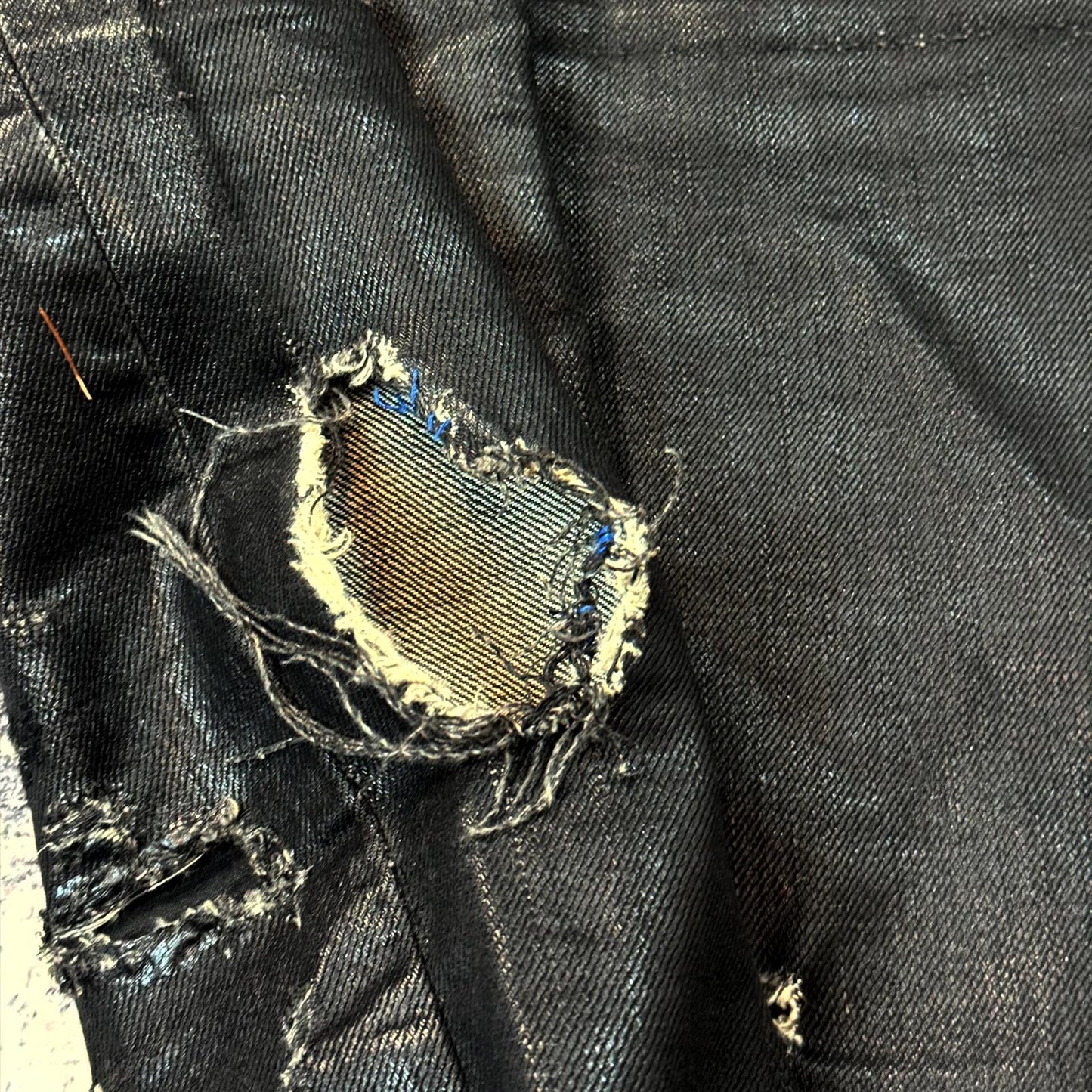 SS04 Dior Homme Waxed Strip Denim