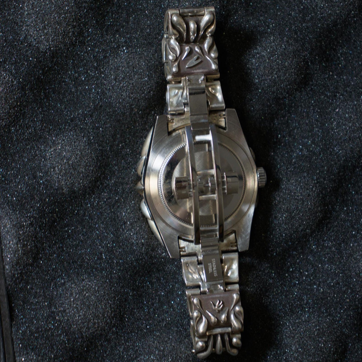Alabaster Industries Black Spiderweb Silver Watch