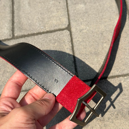 SS05 Dior Homme Red Suede D Point Belt
