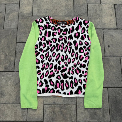 SS18 Comme Des Garcons Pink Leopard Knit