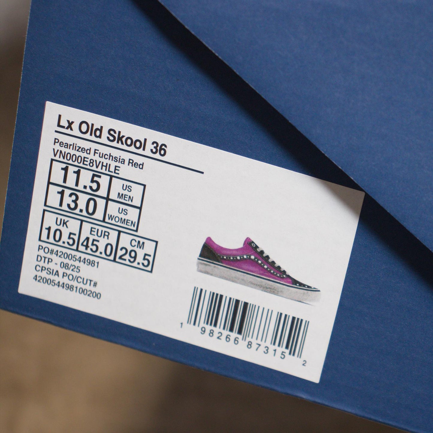 Vans Pearlized Fuchsia Red Old Skool 36
