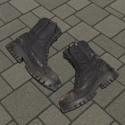 Balenciaga Black Canvas Strike Boots