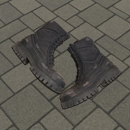 Balenciaga Black Canvas Strike Boots