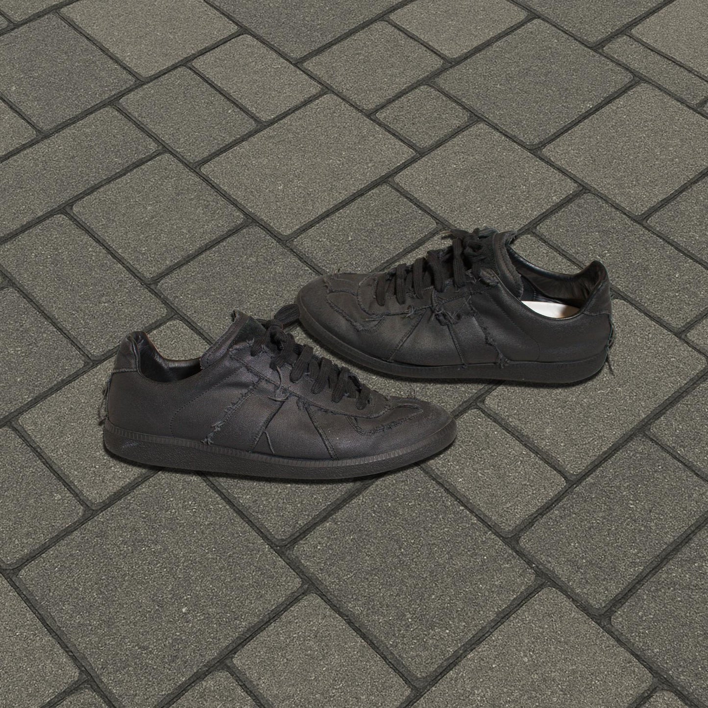 Maison Margiela Black Waxed Gat Sneaker