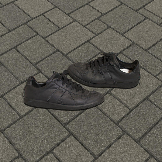 Maison Margiela Black Waxed Gat Sneaker