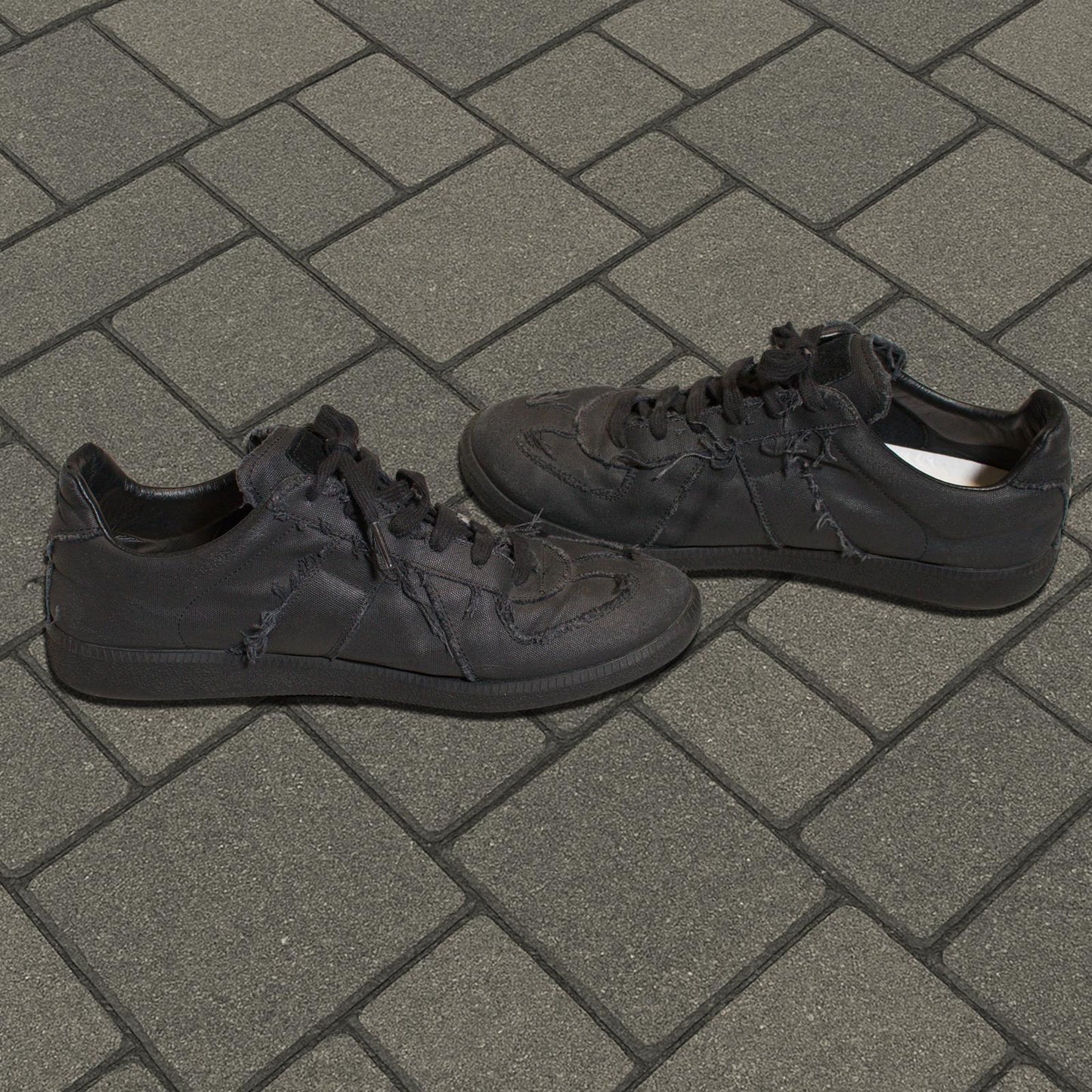 Maison Margiela Black Waxed Gat Sneaker
