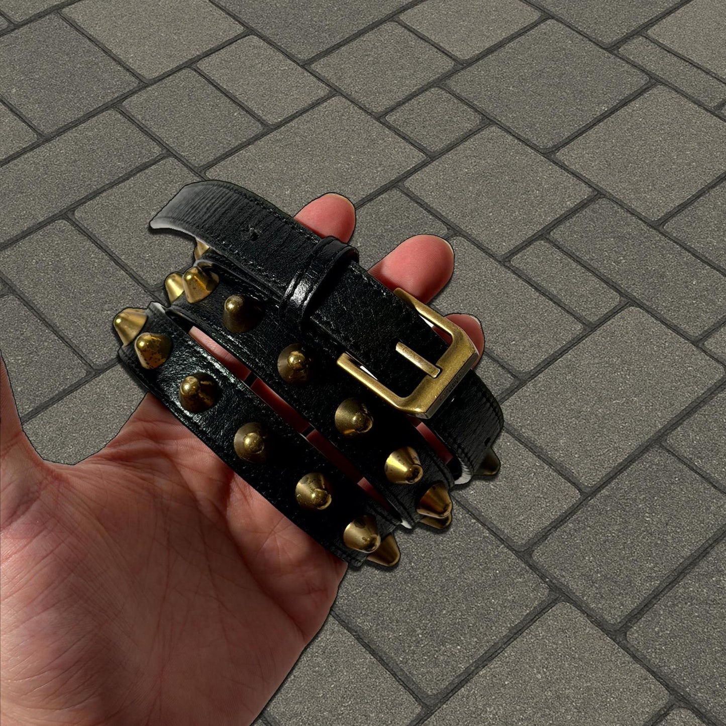 FW13 Saint Laurent Paris Gold Stud Belt