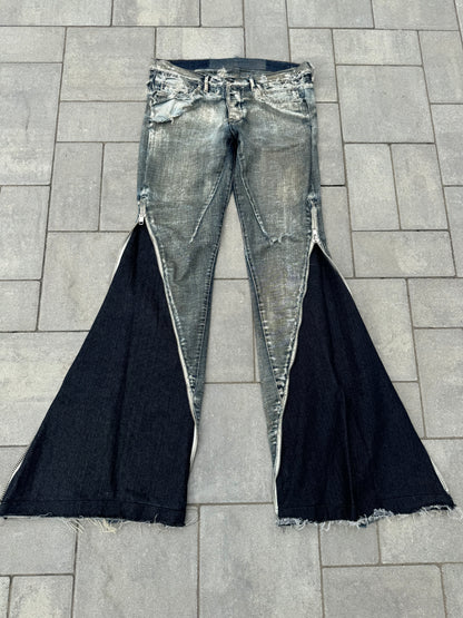 SS09 Rick Owens “Strutter” Acid Wash Banana Cut Denim