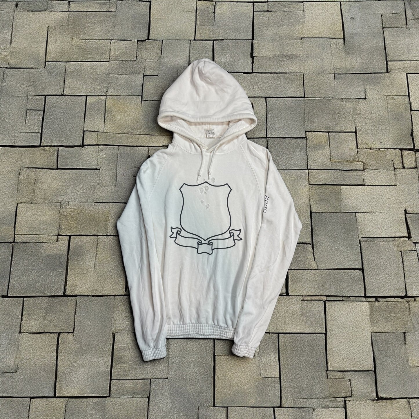 AW01 Number Nine White Crest Shield Hoodie