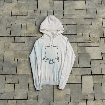 AW01 Number Nine White Crest Shield Hoodie