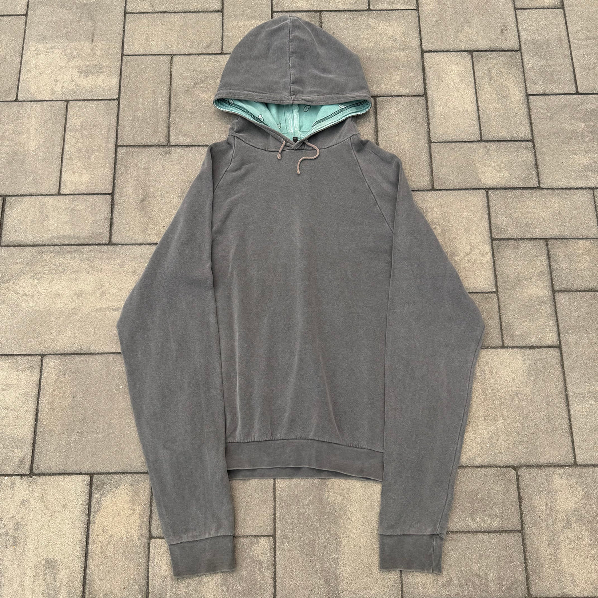 AW04 Raf Simons Grey/Seafoam Reverse Paisley Hoodie