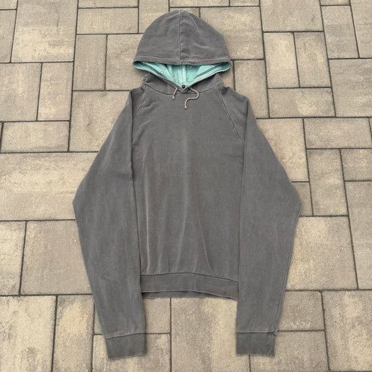 AW04 Raf Simons Grey/Seafoam Reverse Paisley Hoodie