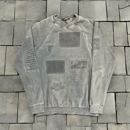 AW04 Raf Simons “Waves” Patches Crewneck