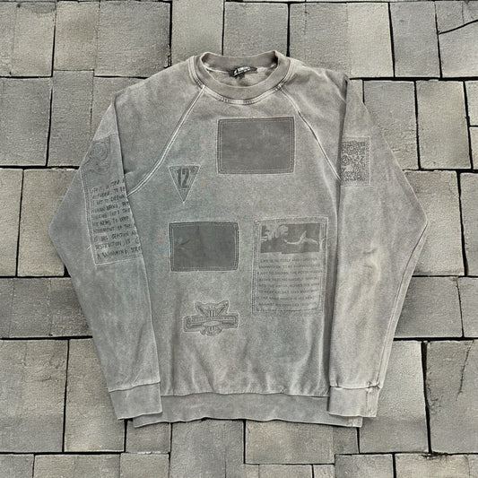 AW04 Raf Simons “Waves” Patches Crewneck