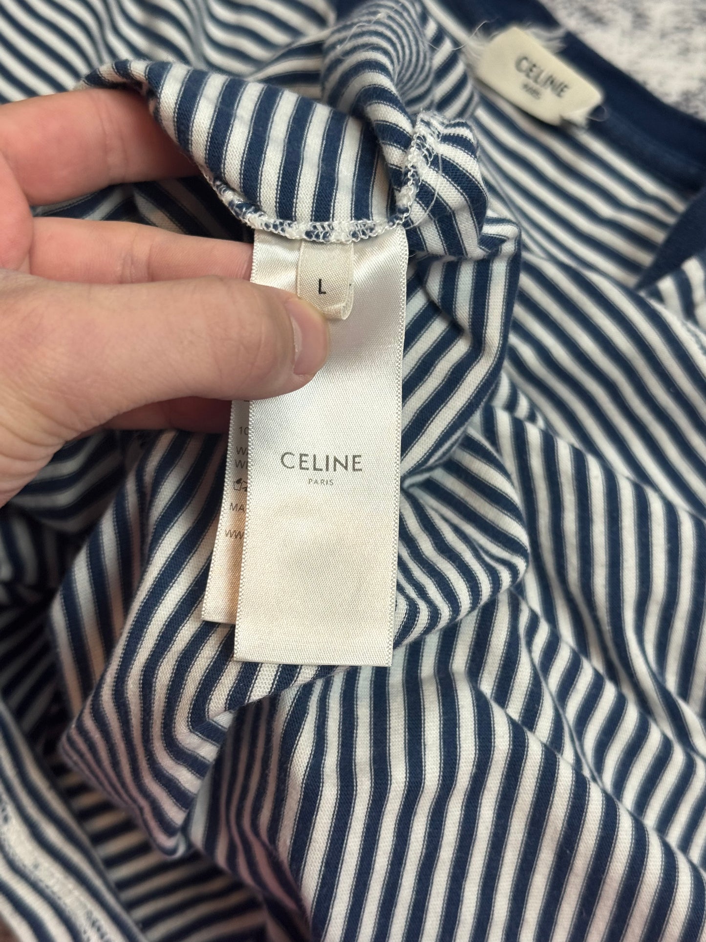 Celine Blue Striped Tee Shirt