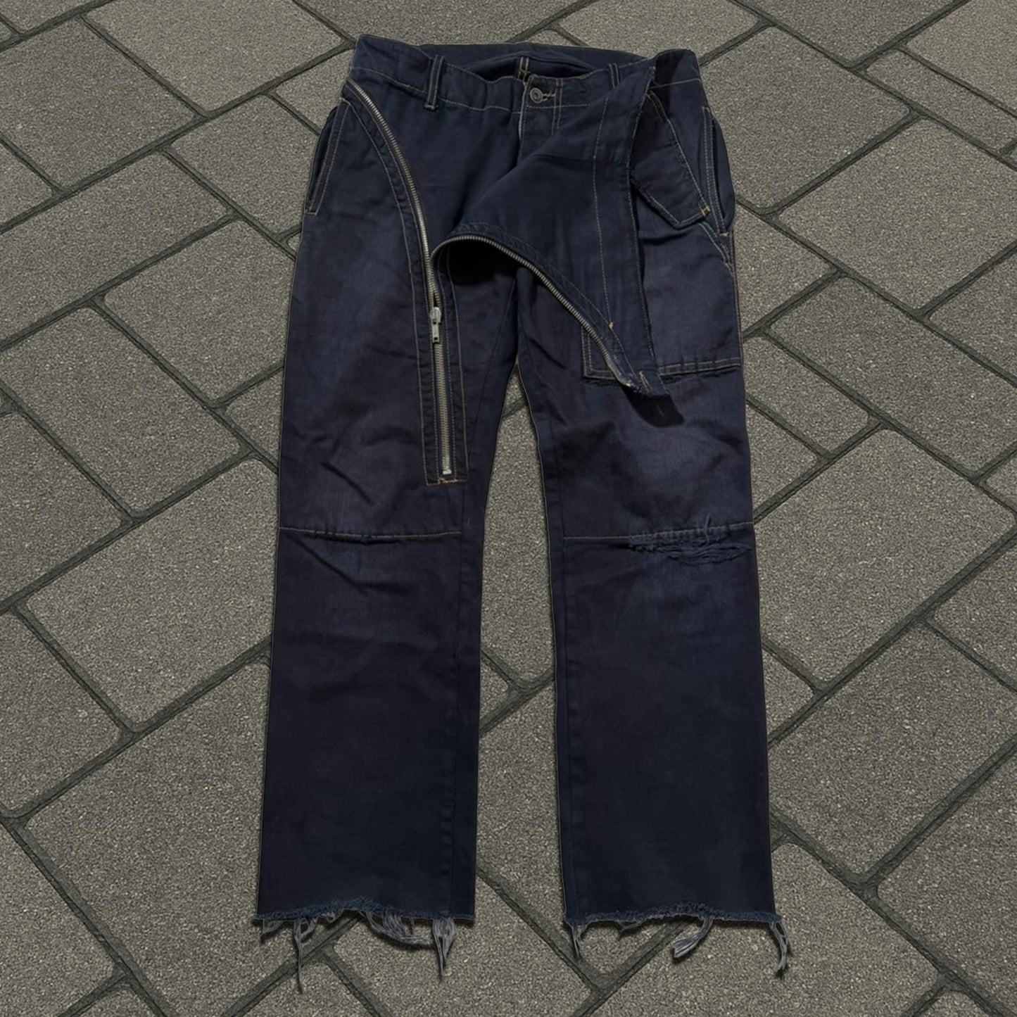 SS07 Rick Owens Counterstitch Double Layered Aircut Denim