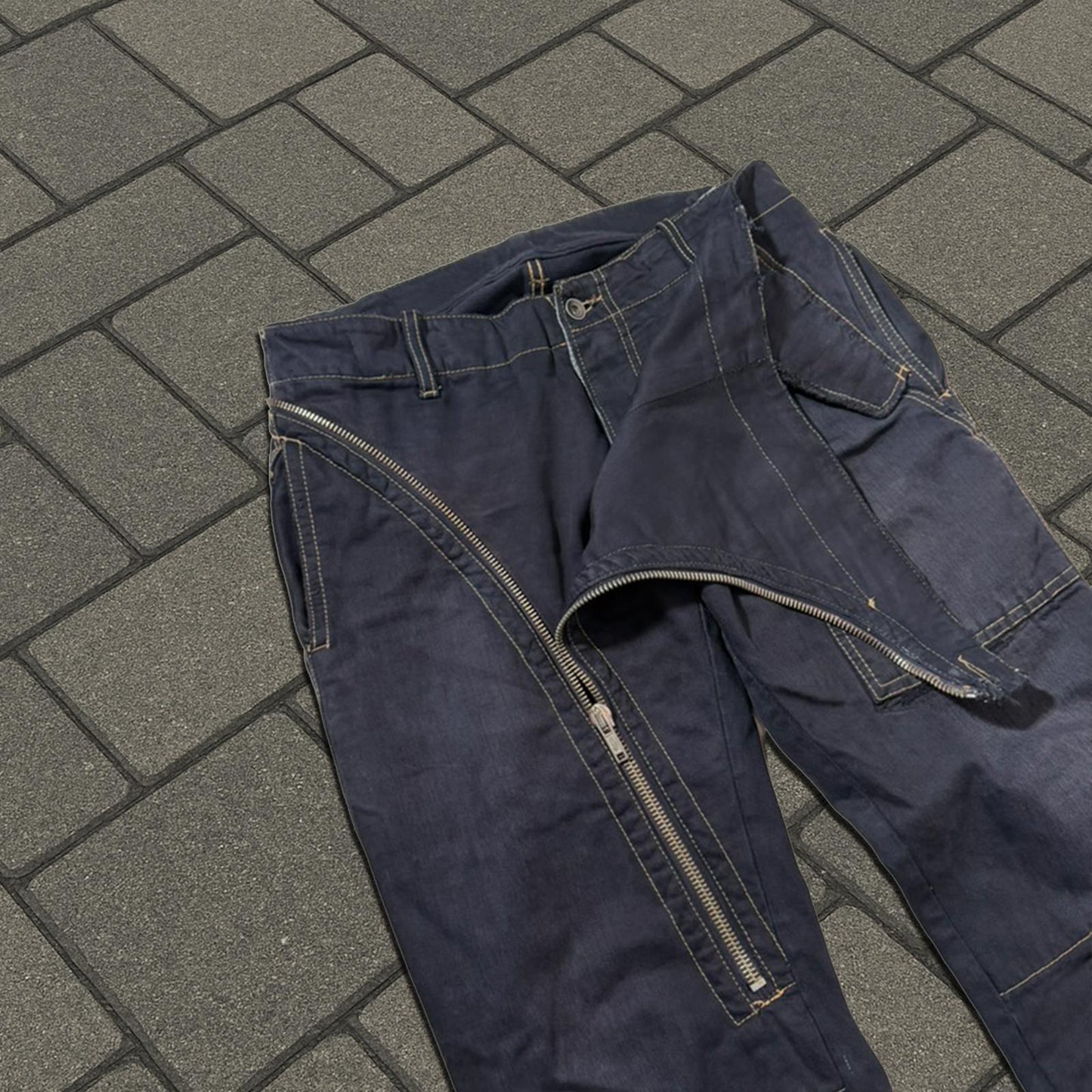 SS07 Rick Owens Counterstitch Double Layered Aircut Denim
