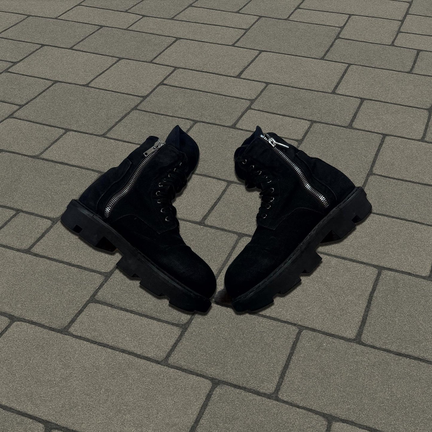 Rick Owens DRKSHDW Black Canvas Megatooth Boots