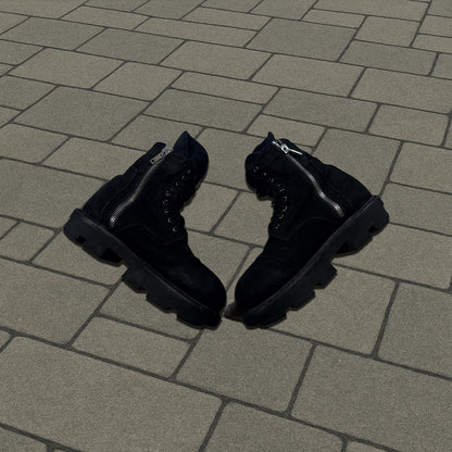 Rick Owens DRKSHDW Black Canvas Megatooth Boots