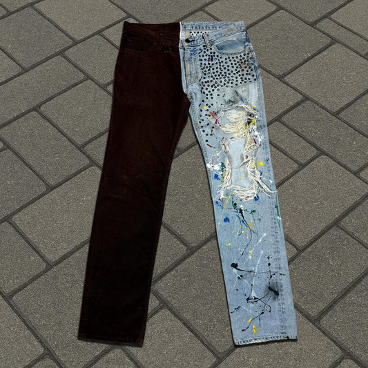 SS06 Number Nine Split Studded Painter Denim