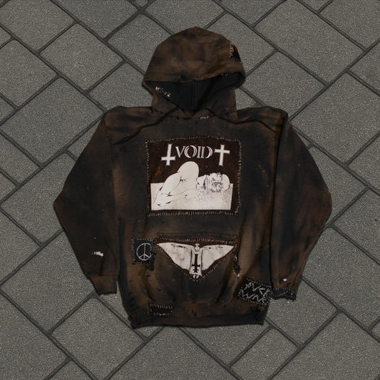 Thrashed Punk Patchwork Hoodie