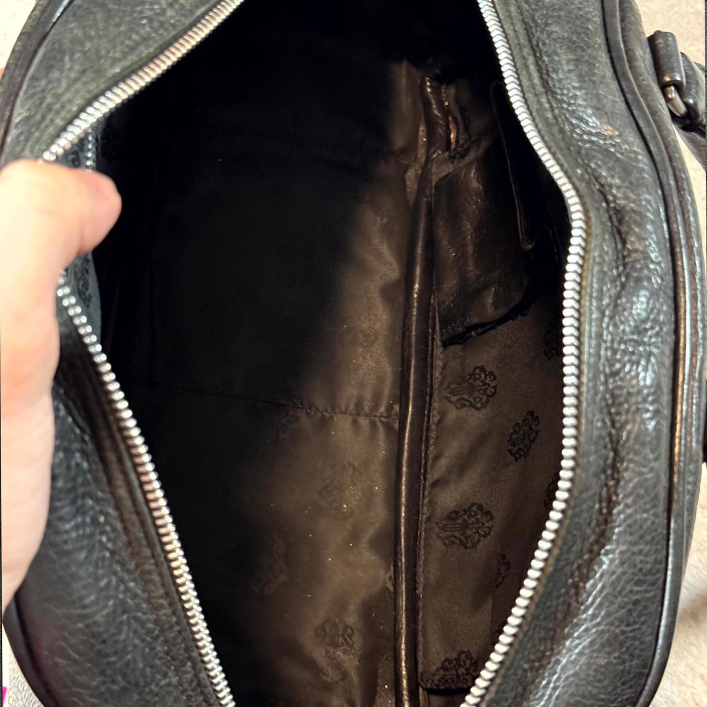 Chrome Hearts Cross Patch Leather Bowling Bag