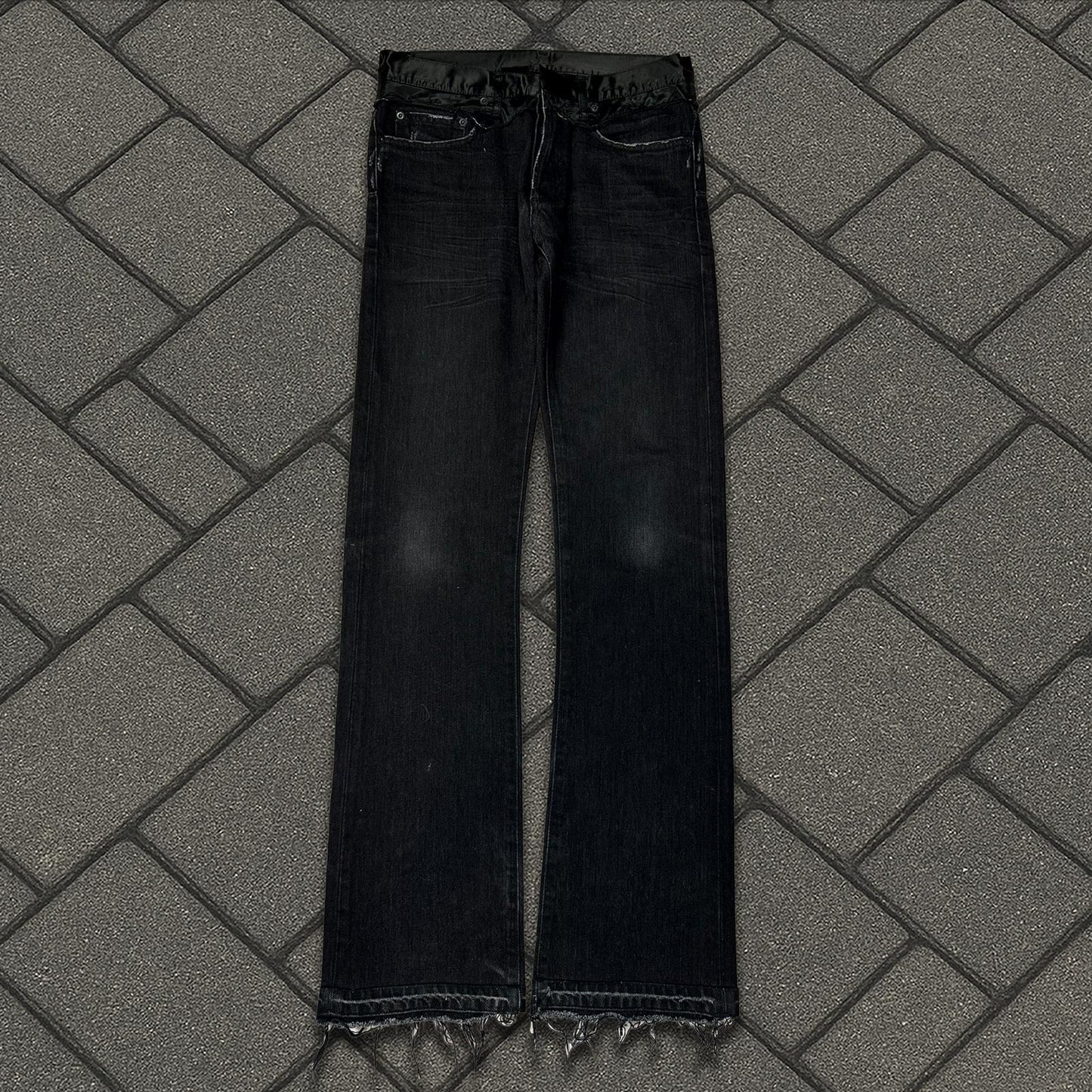 AW06 Dior Homme Satin Bootcut Cummerbund Denim