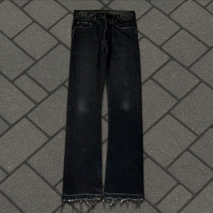 AW06 Dior Homme Satin Bootcut Cummerbund Denim