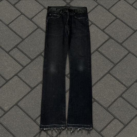AW06 Dior Homme Satin Bootcut Cummerbund Denim