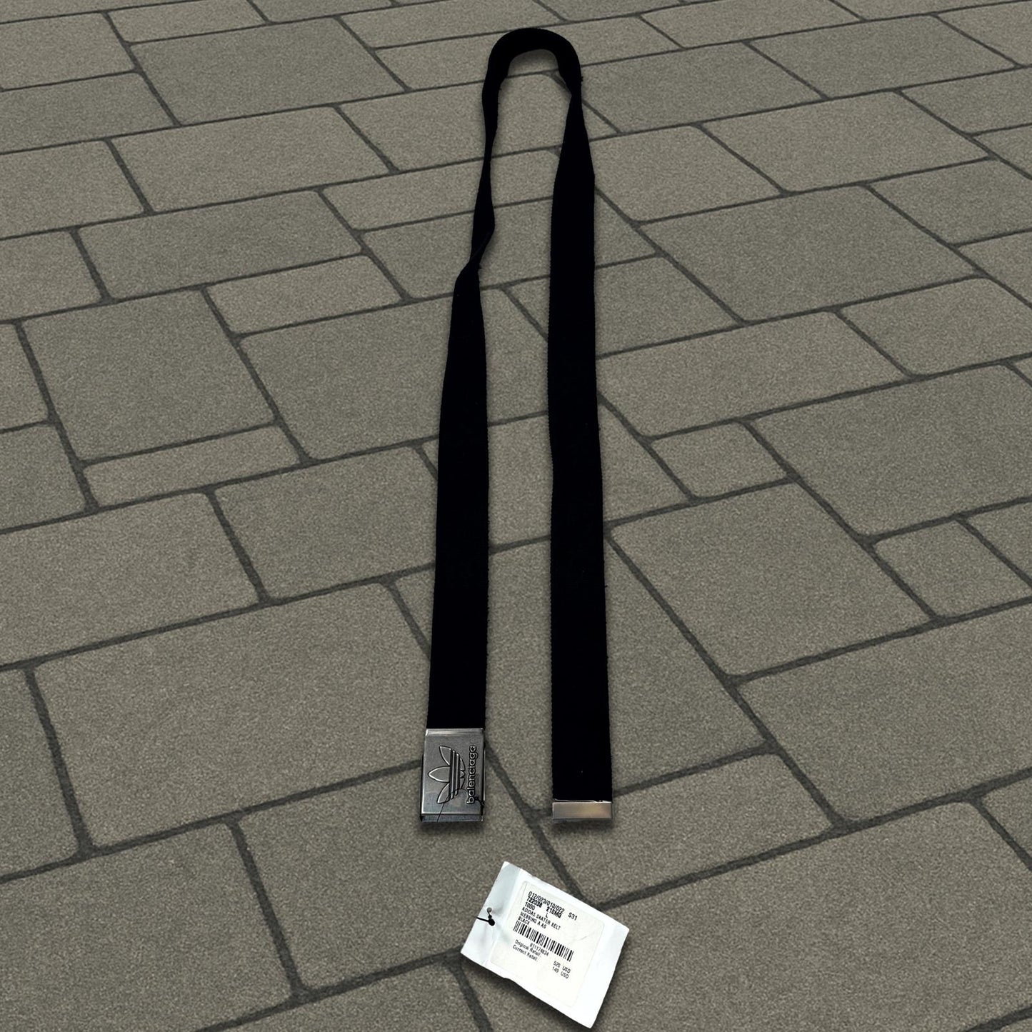 Balenciaga Adidas Black Trefoil Belt
