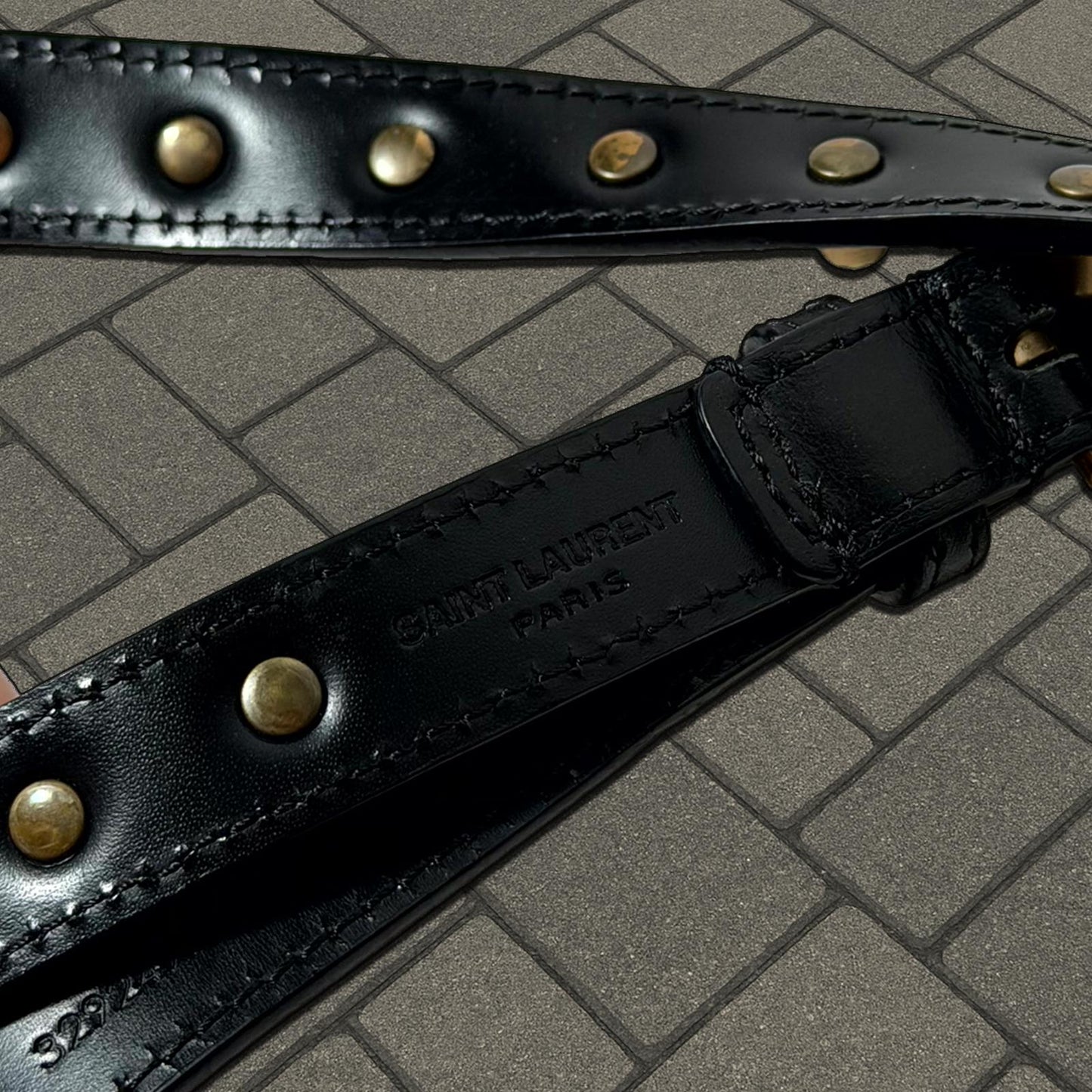 FW13 Saint Laurent Paris Gold Stud Belt
