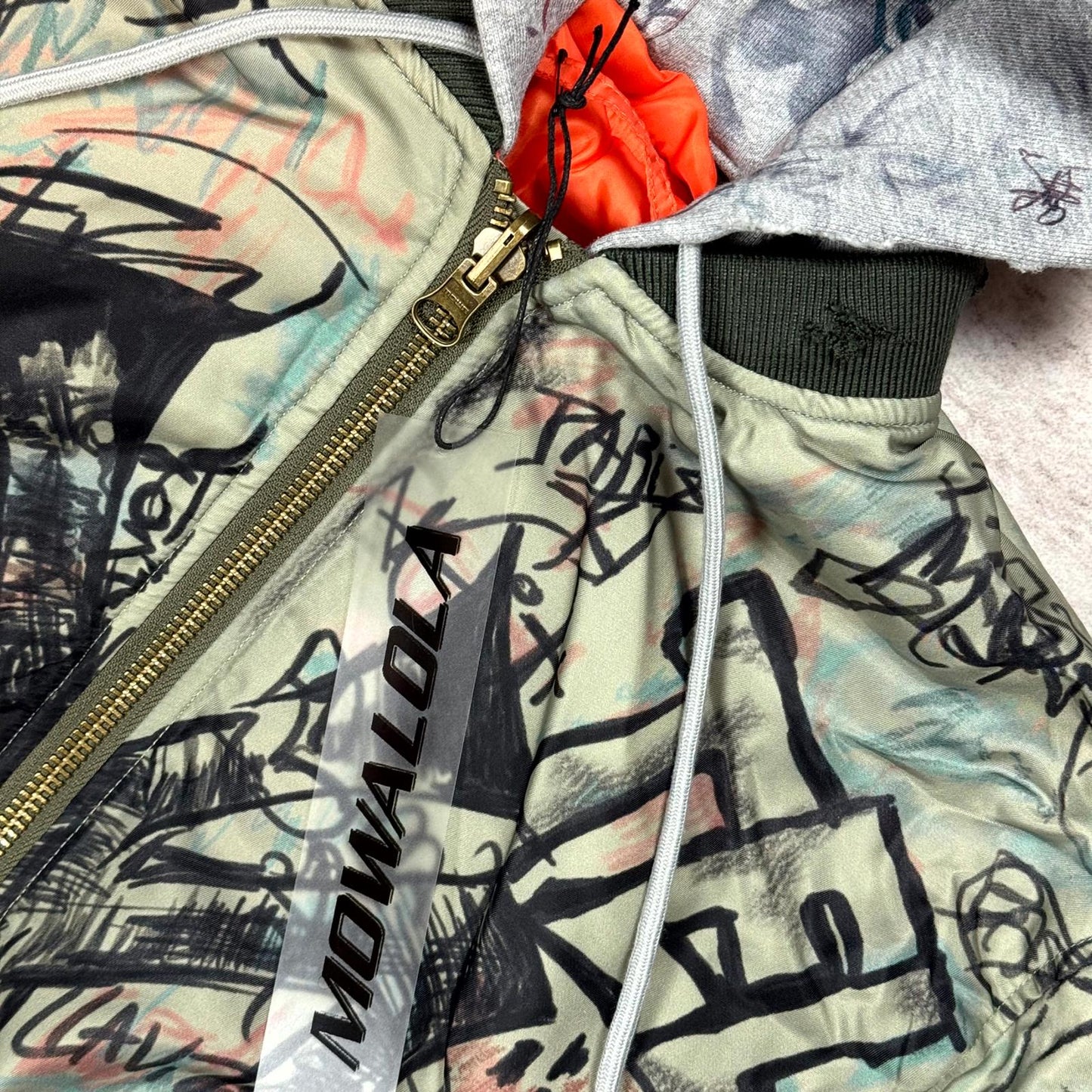Mowalola Graffiti Hooded Bomber Jacket
