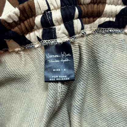 AW04 Number (N)ine Beige Tribal Camo Sweatpants