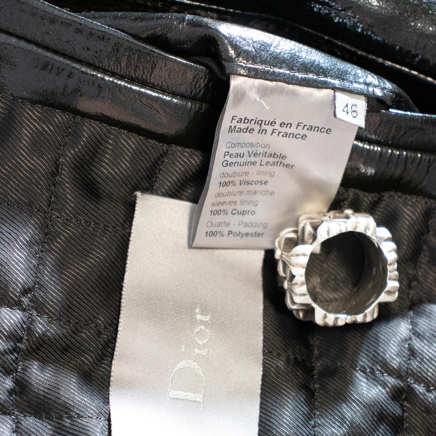 AW08 Dior Homme Patent Leather Napoleon Jacket